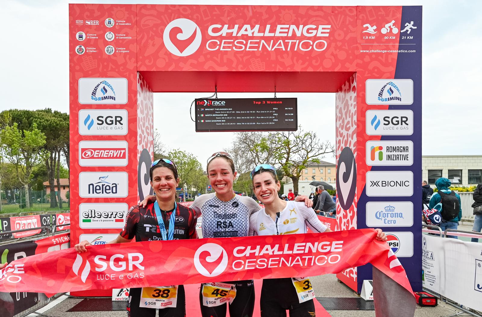 Le prime tre classificate della gara femminile